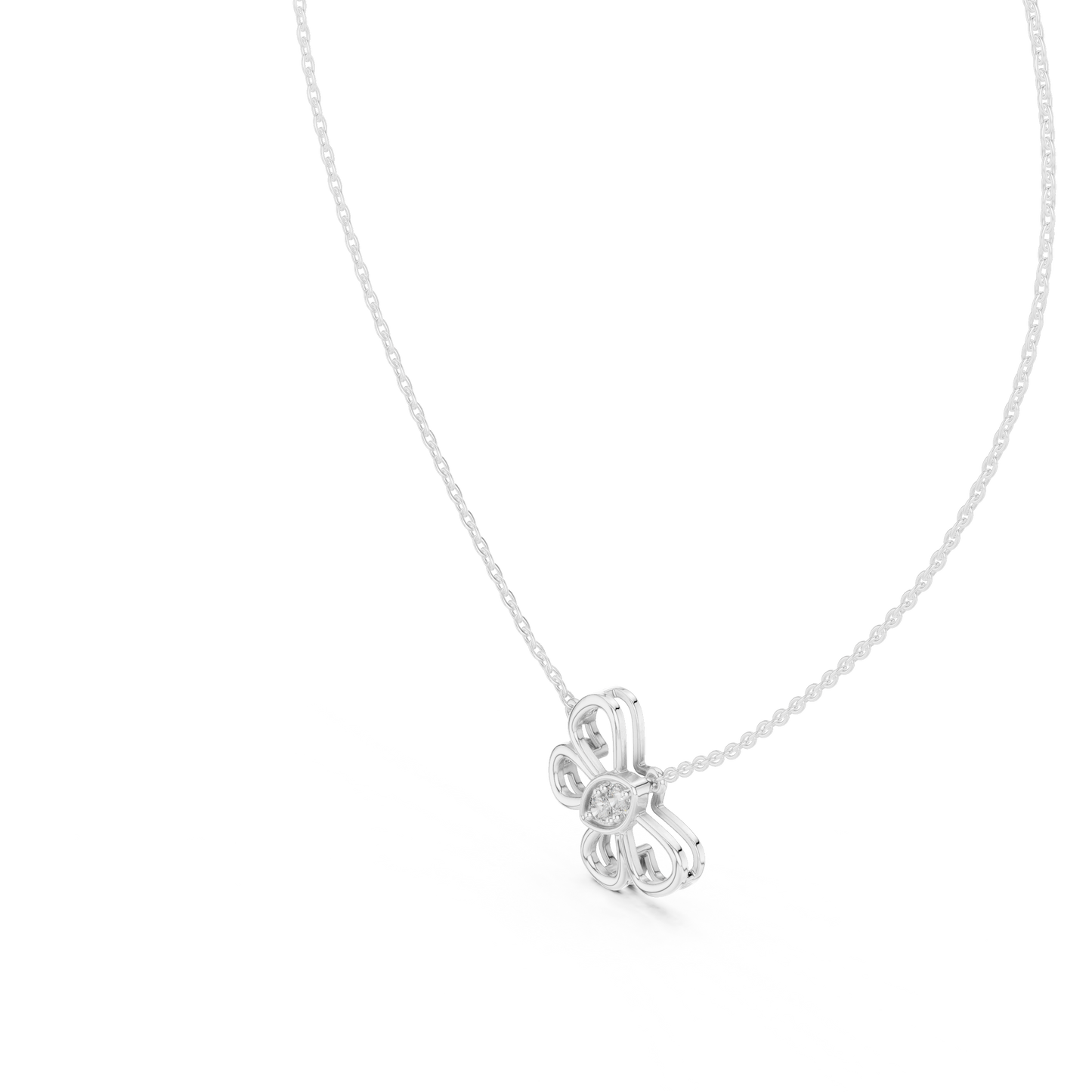 Butterfly Round Cut Lab Diamond Pendant