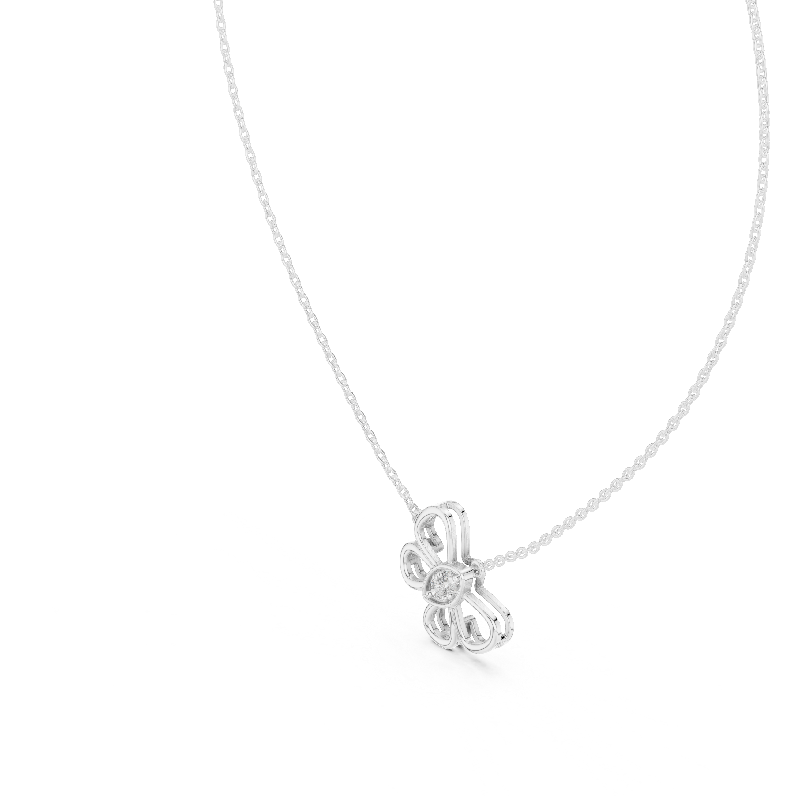 Butterfly Round Cut Lab Diamond Pendant