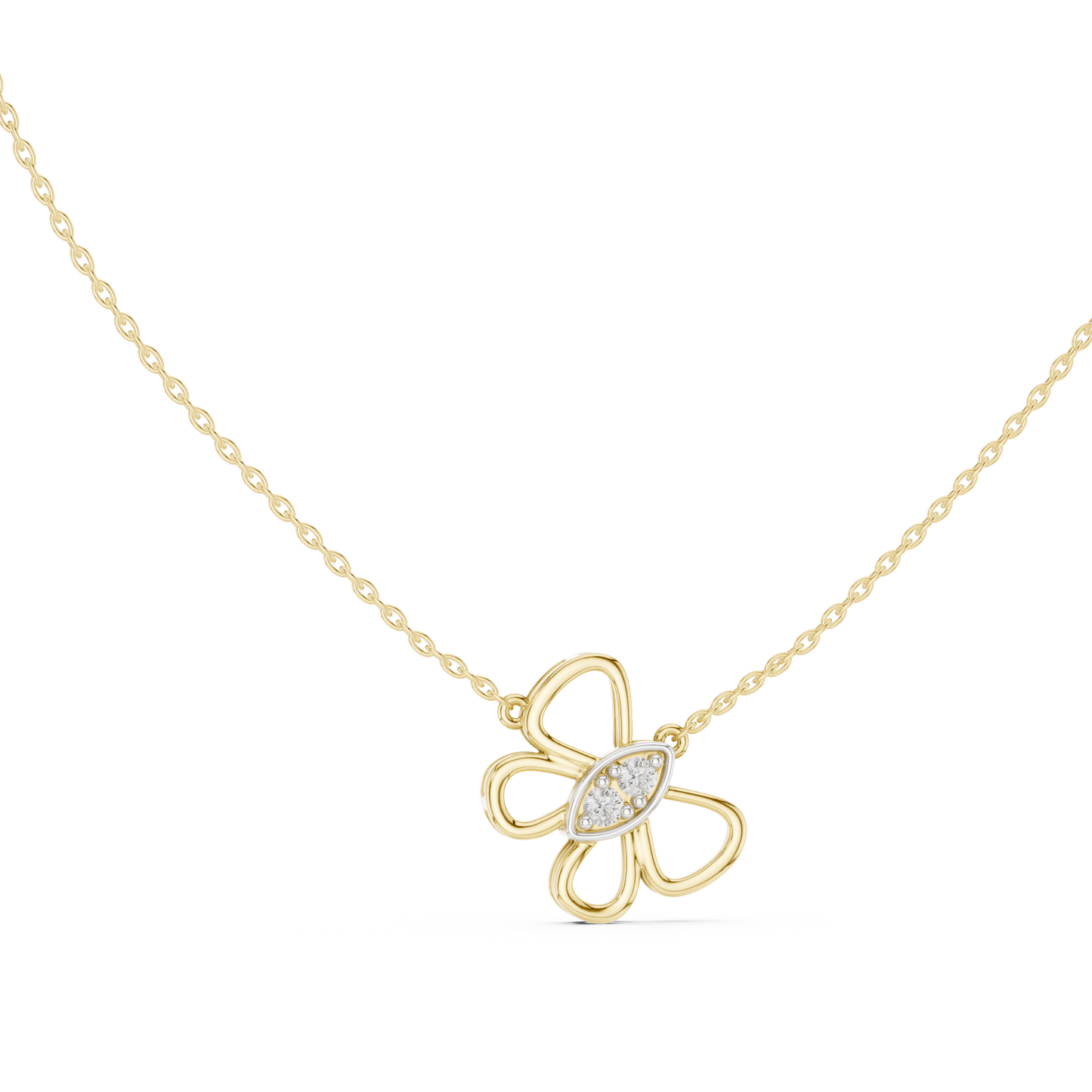 Butterfly Round Cut Lab Diamond Pendant