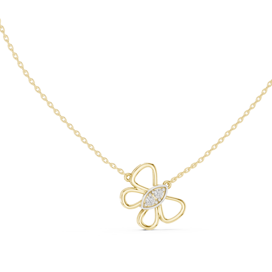 Butterfly Round Cut Lab Diamond Pendant