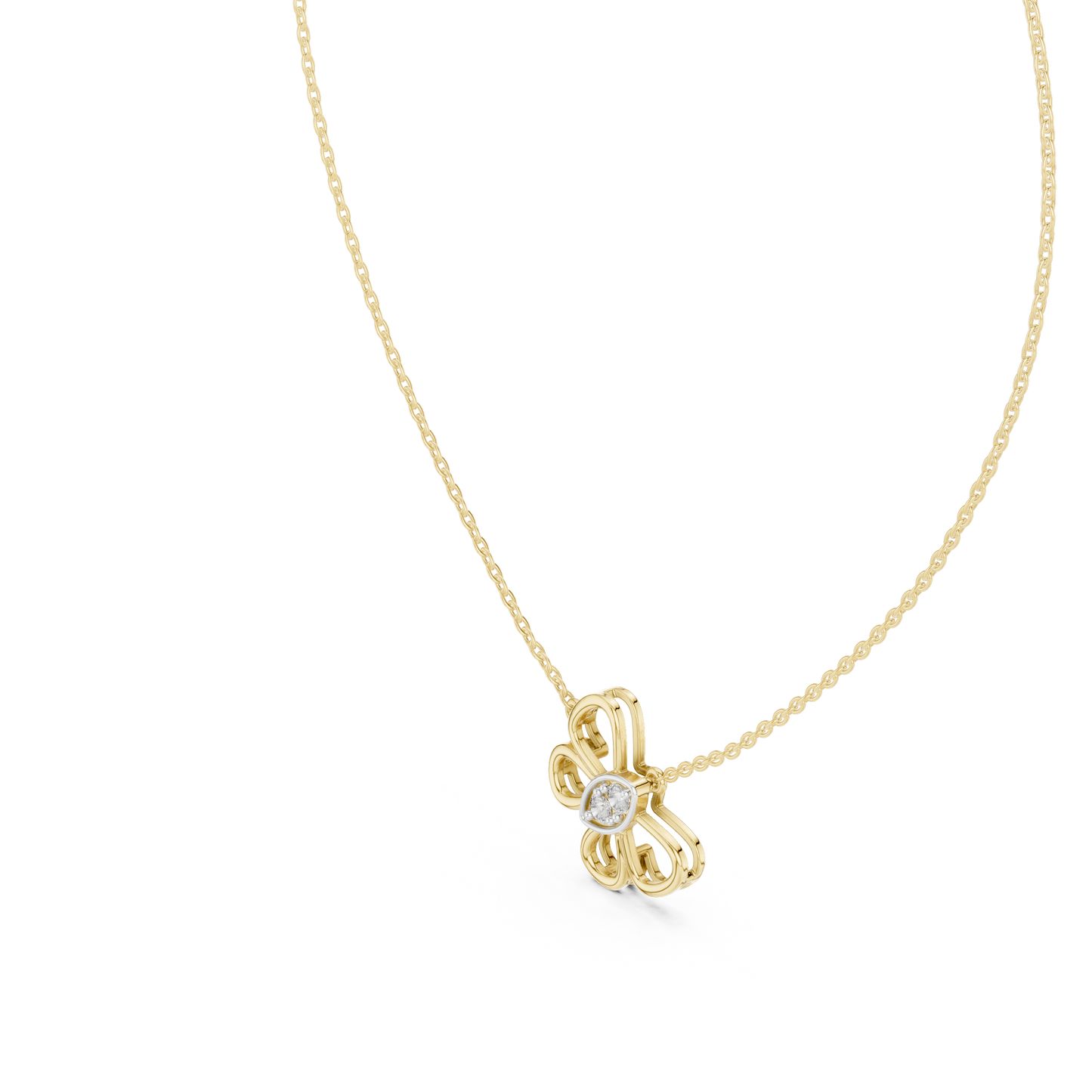 Butterfly Round Cut Lab Diamond Pendant