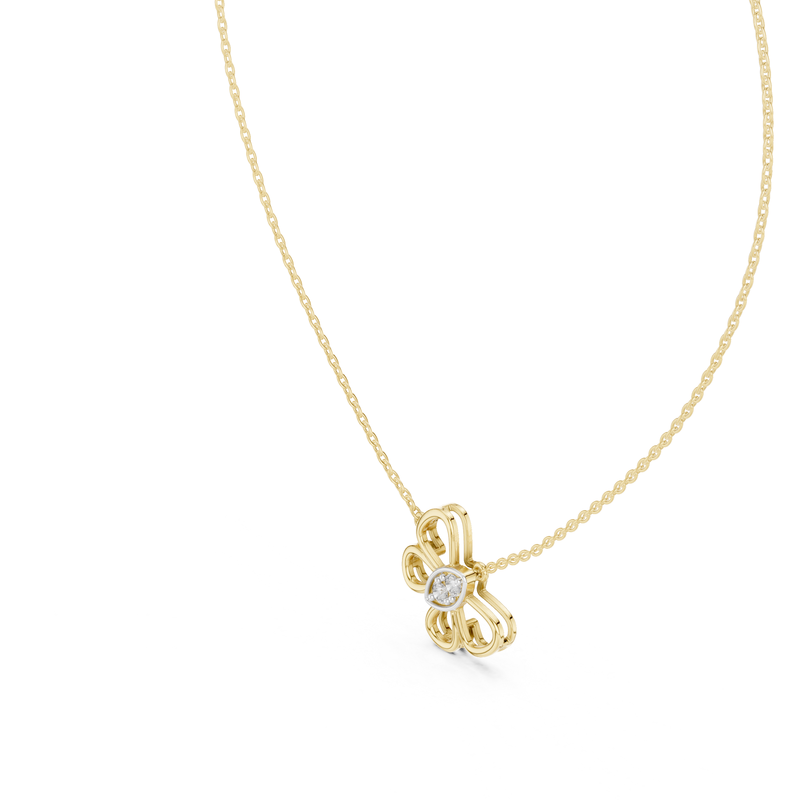 Butterfly Round Cut Lab Diamond Pendant