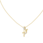 14K Yellow Gold Diamond Rose Pendant