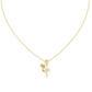 14K Yellow Gold Diamond Rose Pendant