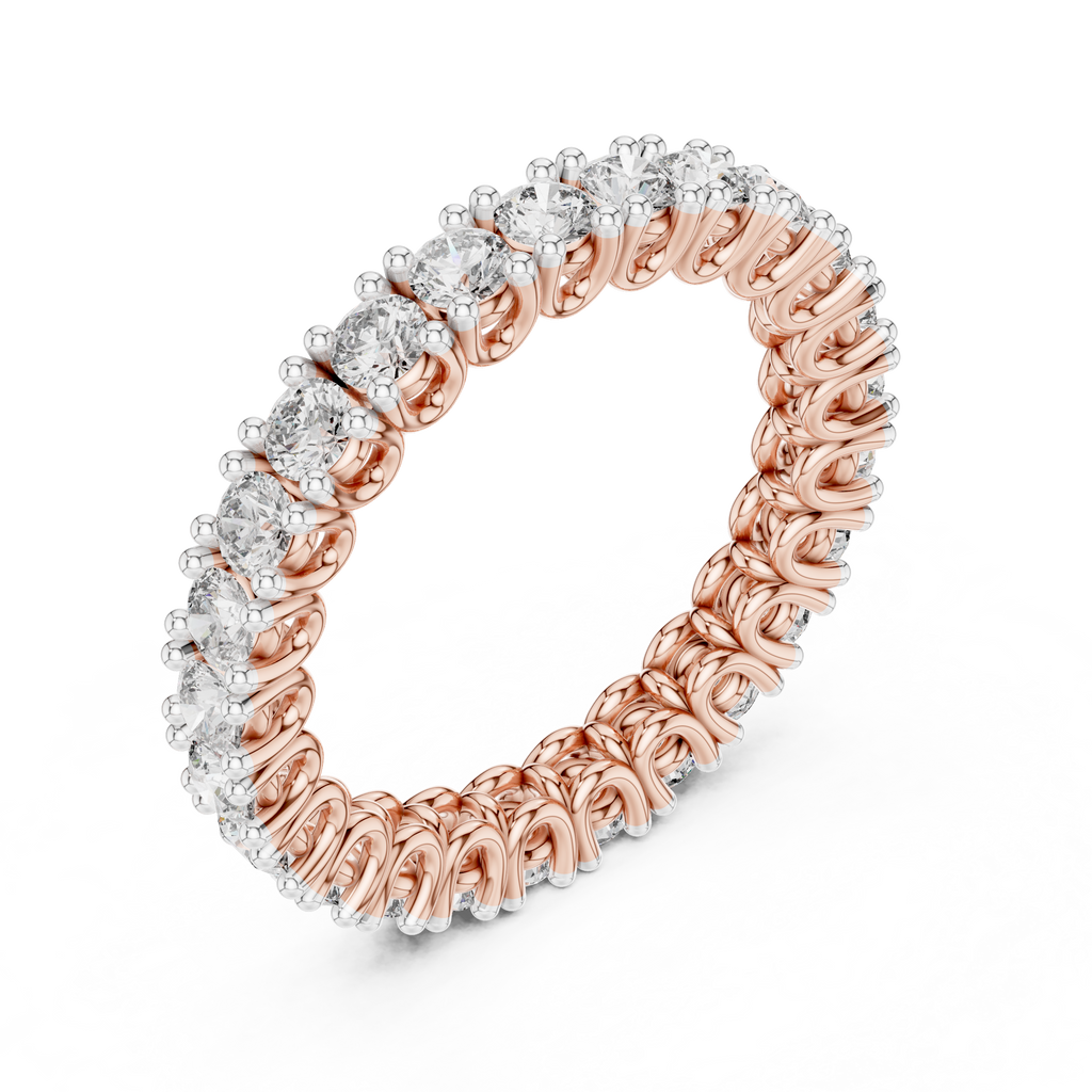 Round Shape Lab Diamond Full Eternity Wedding Band