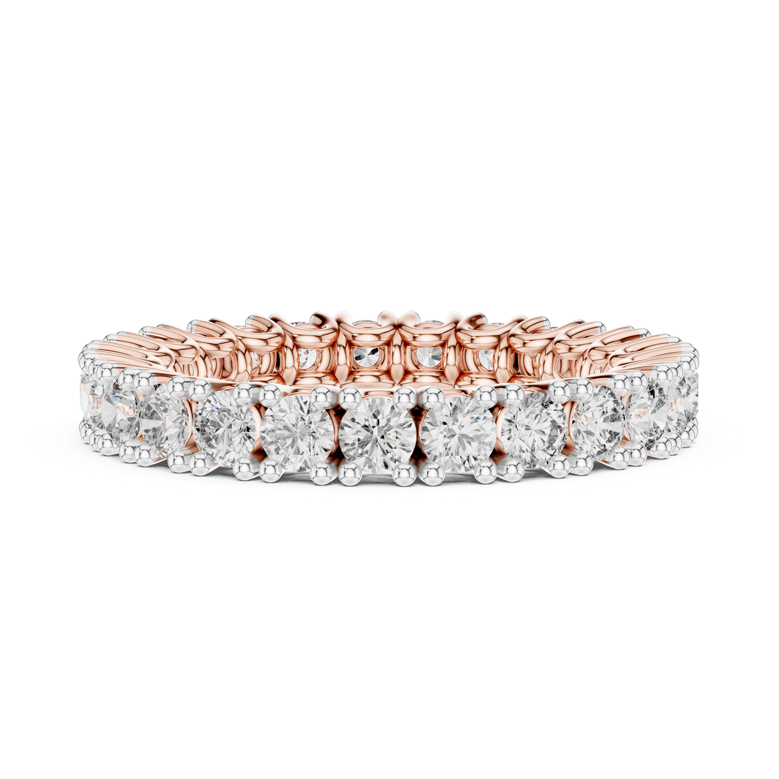 Round Shape Lab Diamond Full Eternity Wedding Band