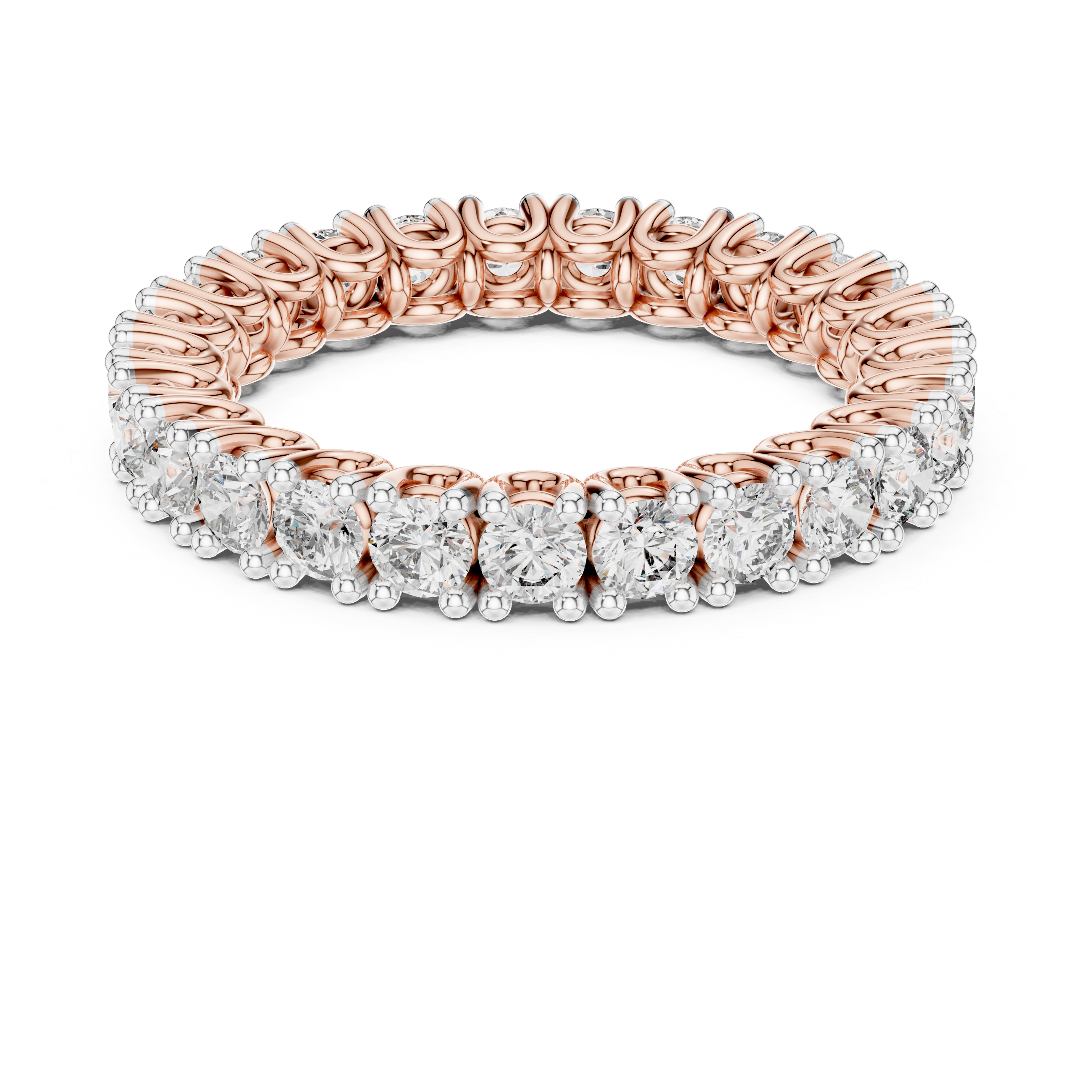 Round Shape Lab Diamond Full Eternity Wedding Band
