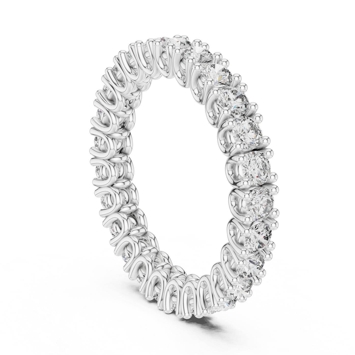 Round Shape Lab Diamond Full Eternity Wedding Band