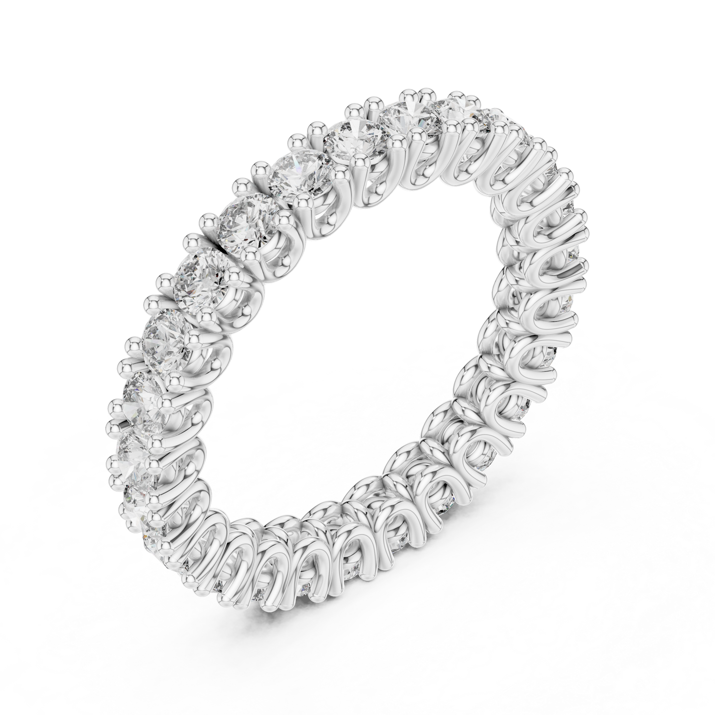 Round Shape Lab Diamond Full Eternity Wedding Band