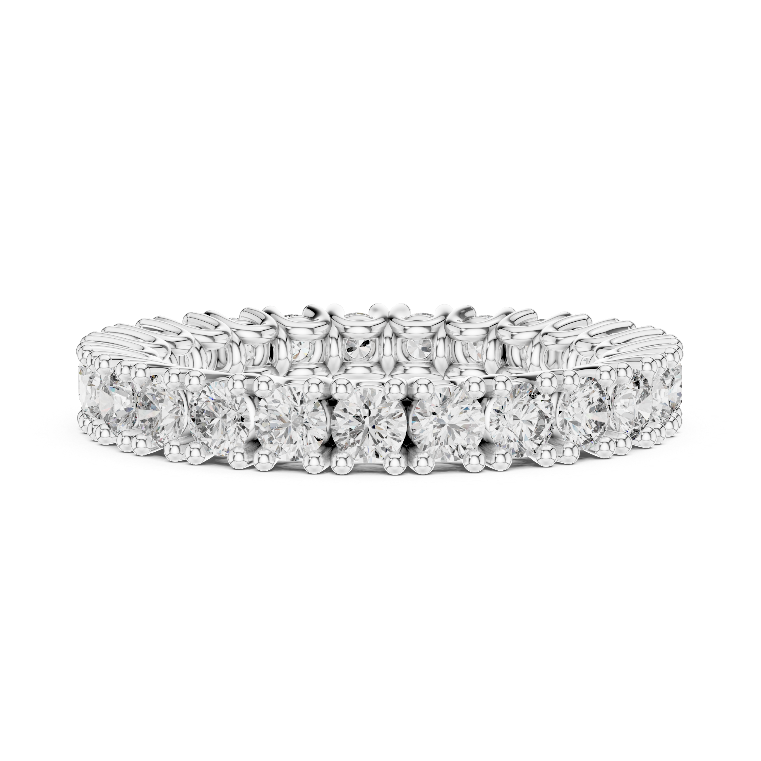 Round Shape Lab Diamond Full Eternity Wedding Band
