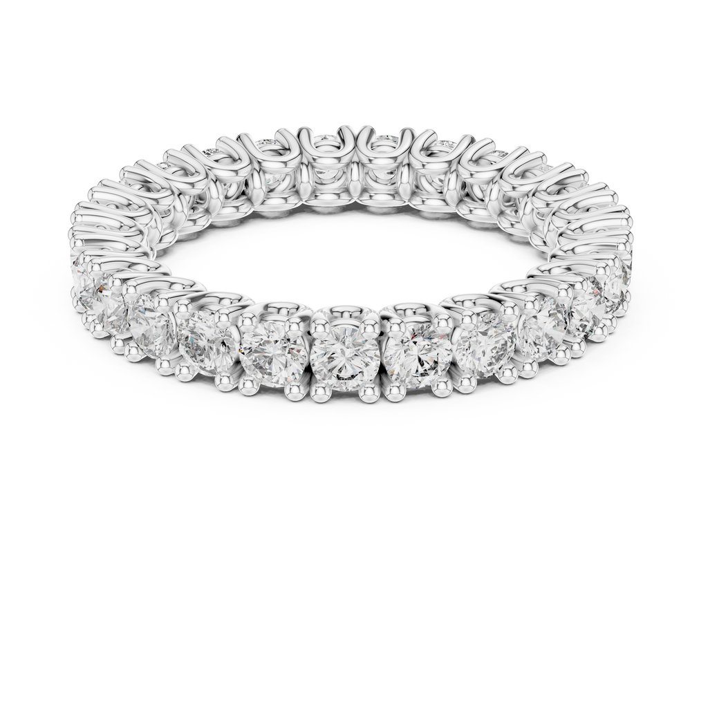 Round Shape Lab Diamond Full Eternity Wedding Band
