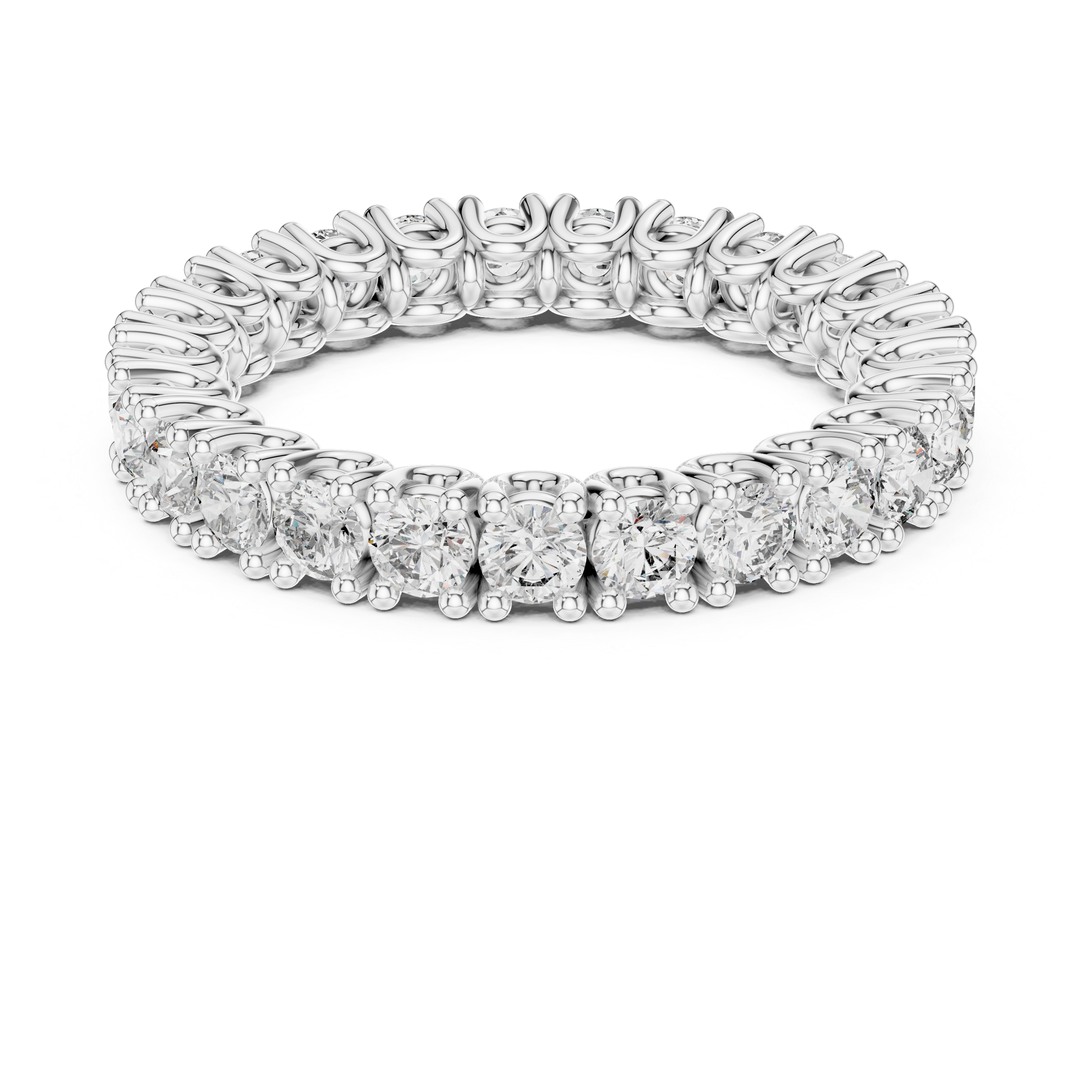 Round Shape Lab Diamond Full Eternity Wedding Band