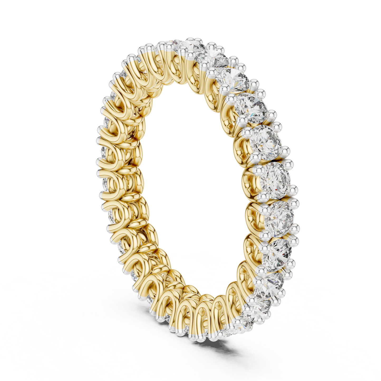 Round Shape Lab Diamond Full Eternity Wedding Band