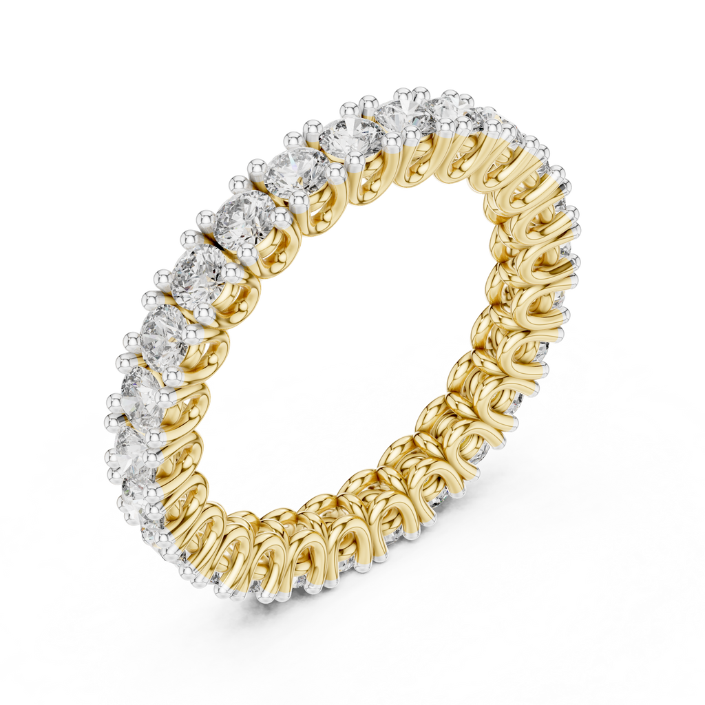 Round Shape Lab Diamond Full Eternity Wedding Band