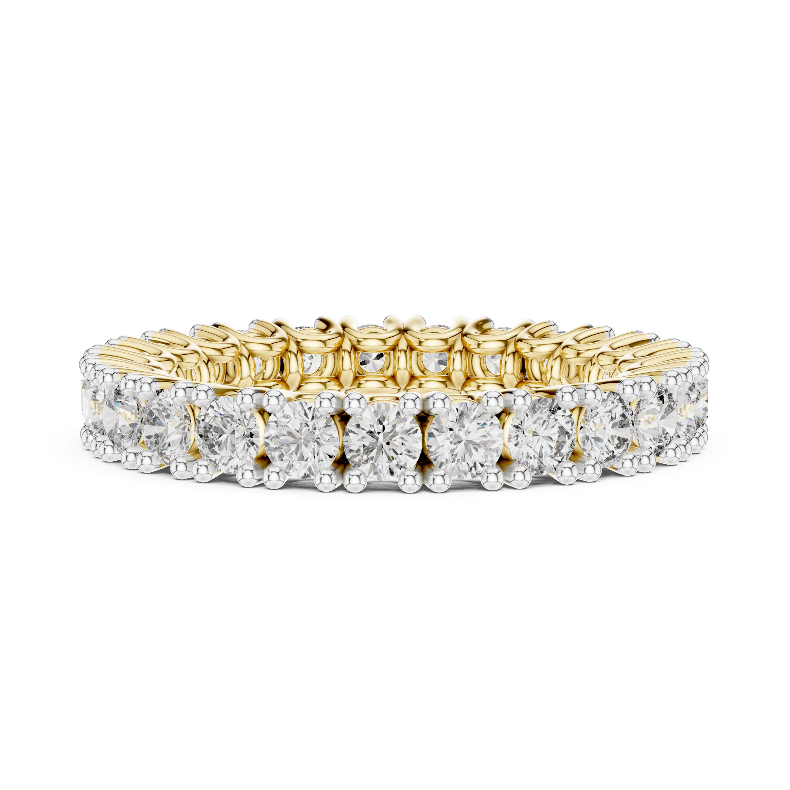 Round Shape Lab Diamond Full Eternity Wedding Band