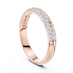 Double Row Round Lab Diamond Wedding Band