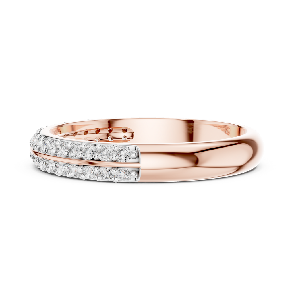 Double Row Round Lab Diamond Wedding Band