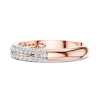 Double Row Round Lab Diamond Wedding Band