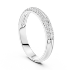 Double Row Round Lab Diamond Wedding Band