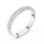 Double Row Round Lab Diamond Wedding Band