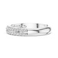 Double Row Round Lab Diamond Wedding Band