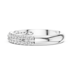 Double Row Round Lab Diamond Wedding Band