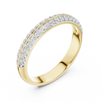 Double Row Round Lab Diamond Wedding Band