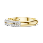 Double Row Round Lab Diamond Wedding Band
