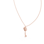 Unique Round Lab Diamond Key Shape Pendant