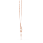 Unique Round Lab Diamond Key Shape Pendant