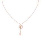 Unique Round Lab Diamond Key Shape Pendant