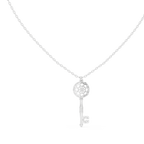 Unique Round Lab Diamond Key Shape Pendant