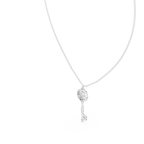 Unique Round Lab Diamond Key Shape Pendant