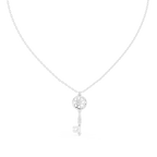 Unique Round Lab Diamond Key Shape Pendant