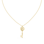 Unique Round Lab Diamond Key Shape Pendant