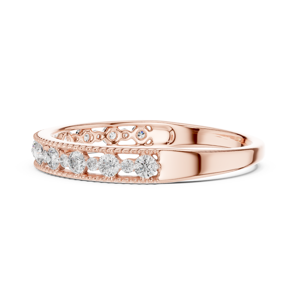 Round Cut Lab Diamond Channel Set Wedding Band