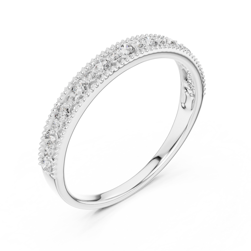 Round Cut Lab Diamond Channel Set Wedding Band