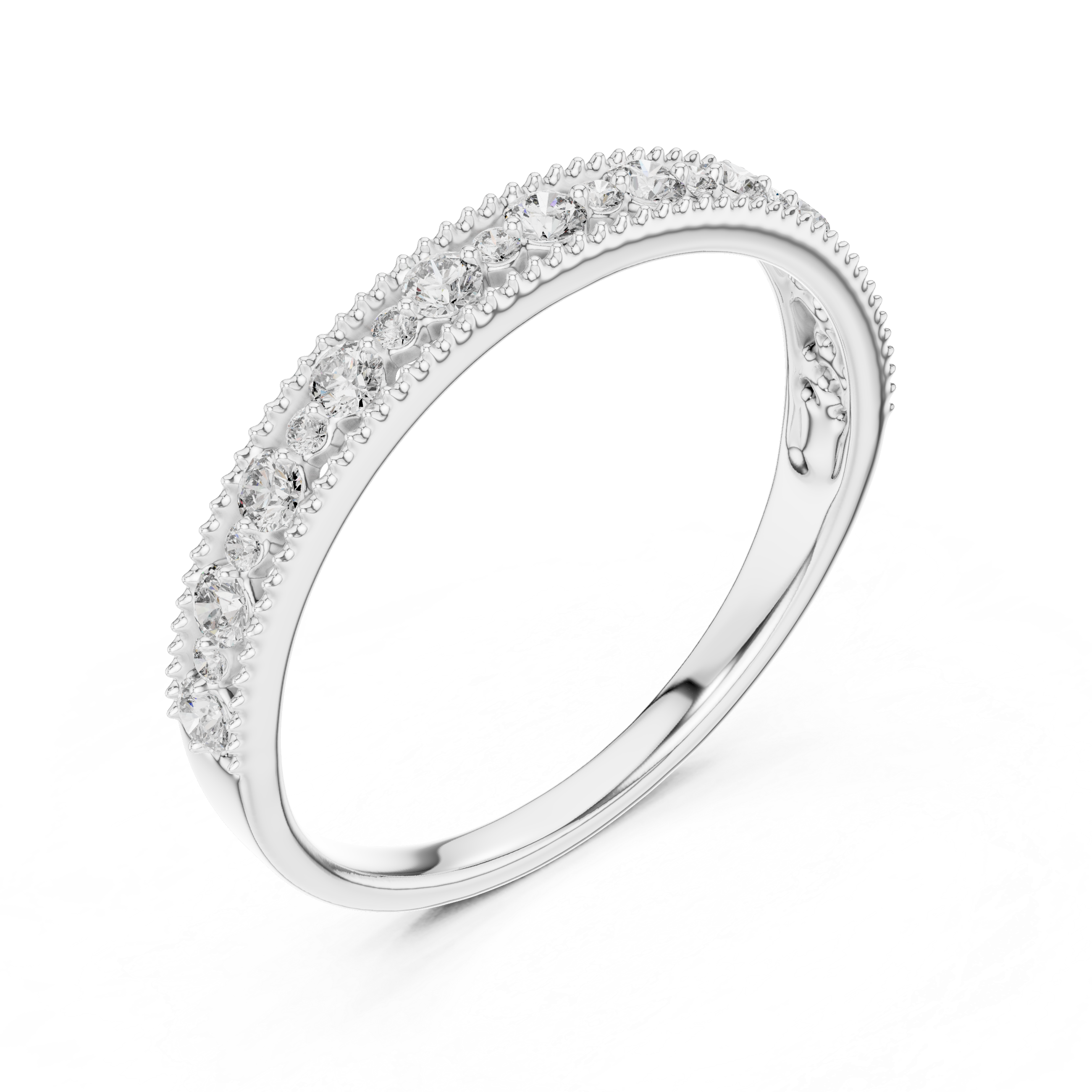 Round Cut Lab Diamond Channel Set Wedding Band
