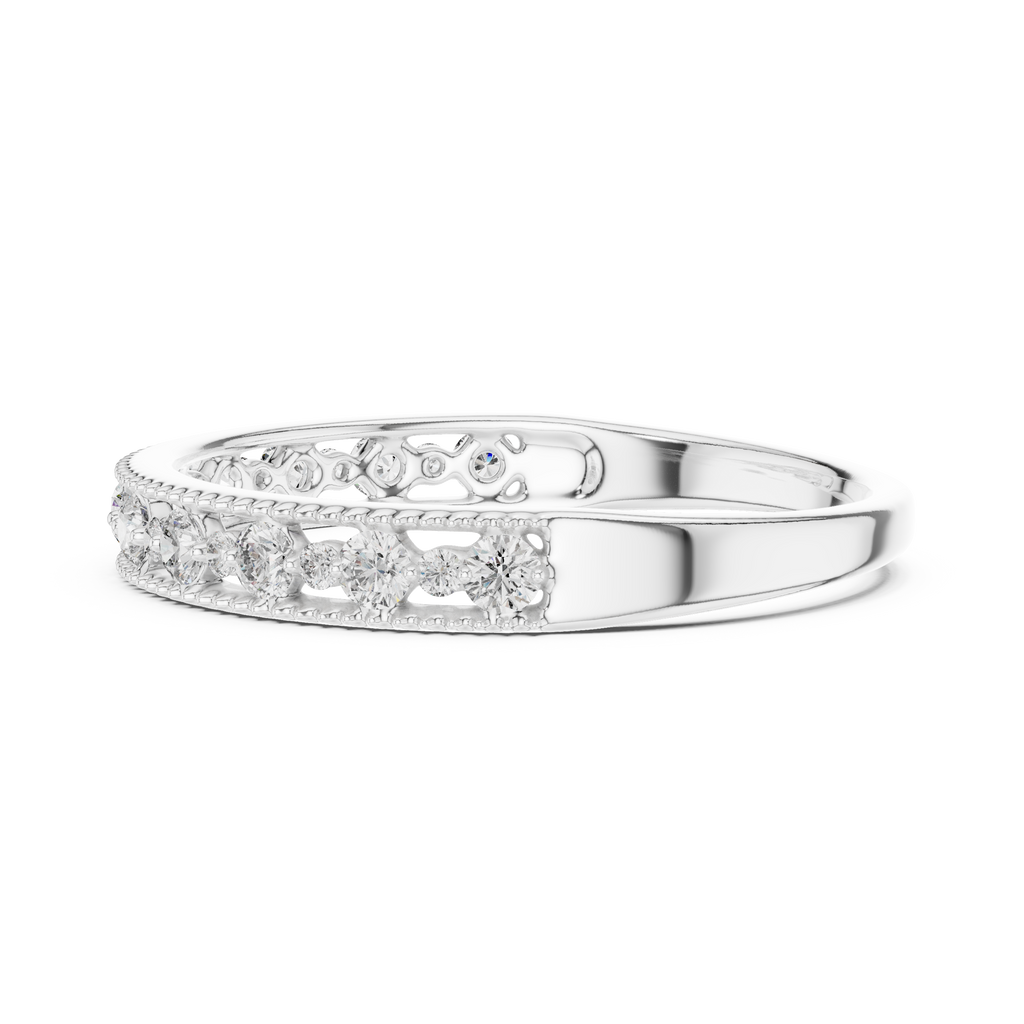 Round Cut Lab Diamond Channel Set Wedding Band