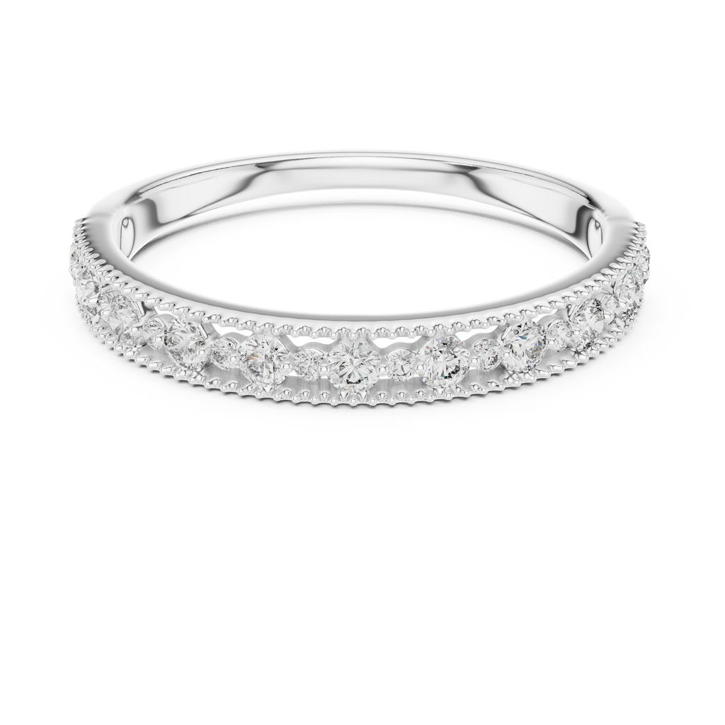 Round Cut Lab Diamond Channel Set Wedding Band