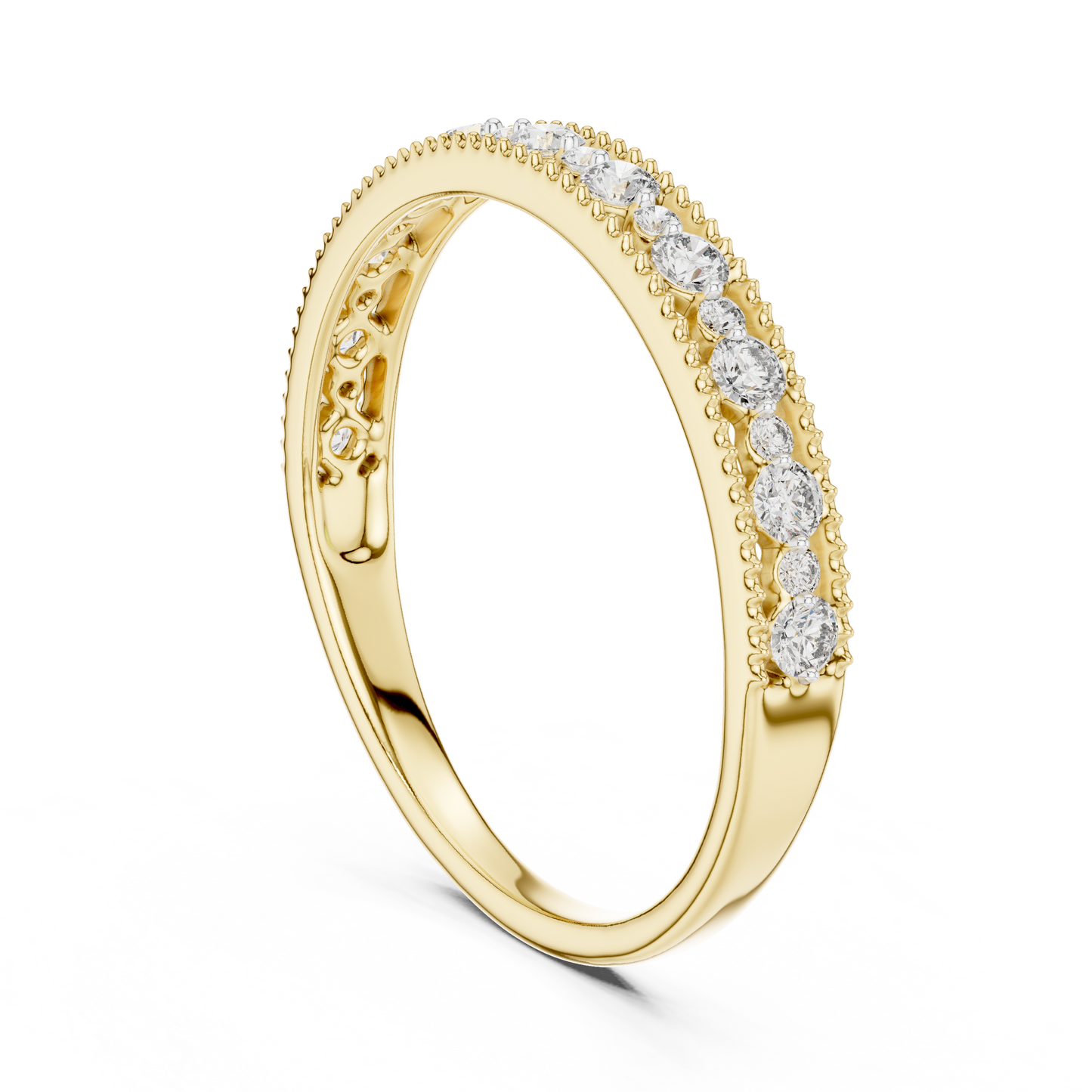 Round Cut Lab Diamond Channel Set Wedding Band