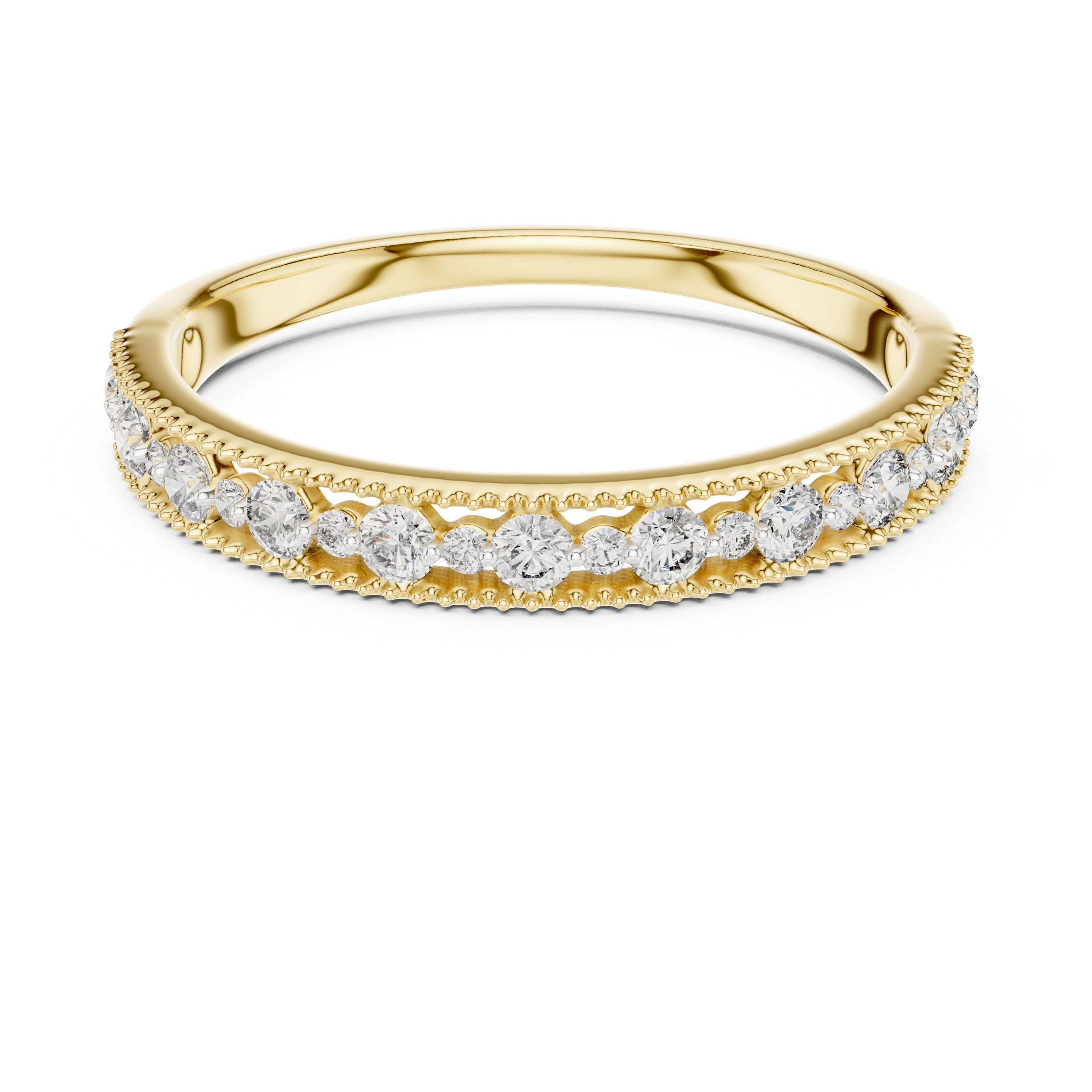 Round Cut Lab Diamond Channel Set Wedding Band