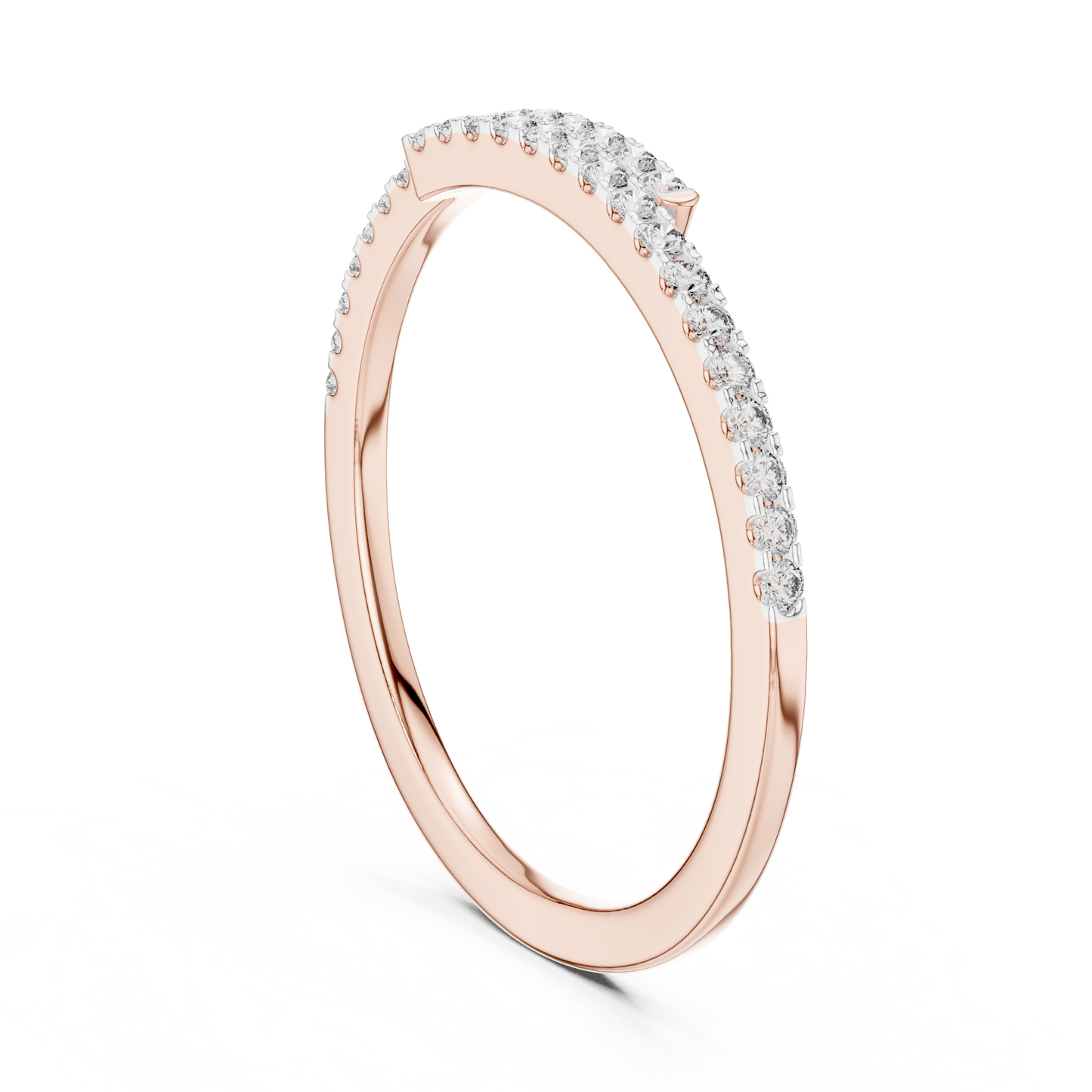 Half Eternity Round Cut Diamond Wedding Band