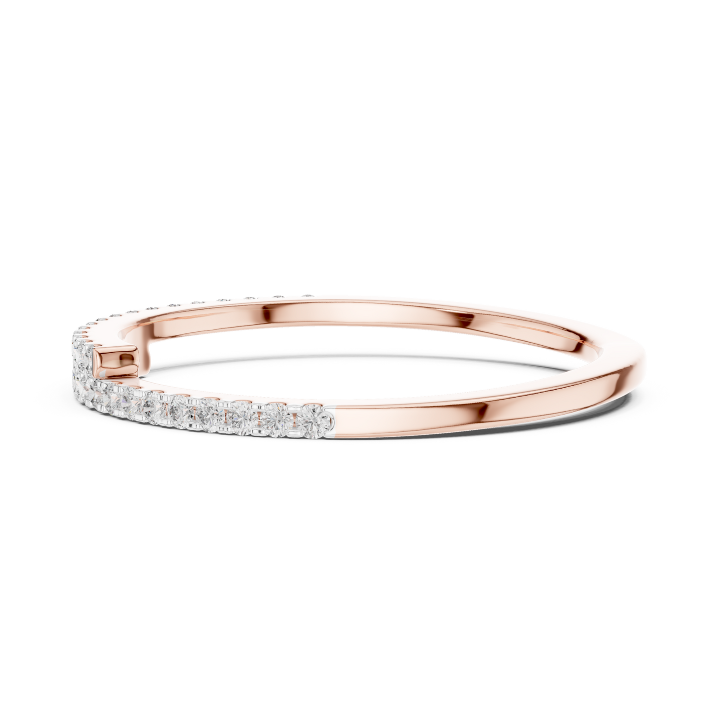 Half Eternity Round Cut Diamond Wedding Band