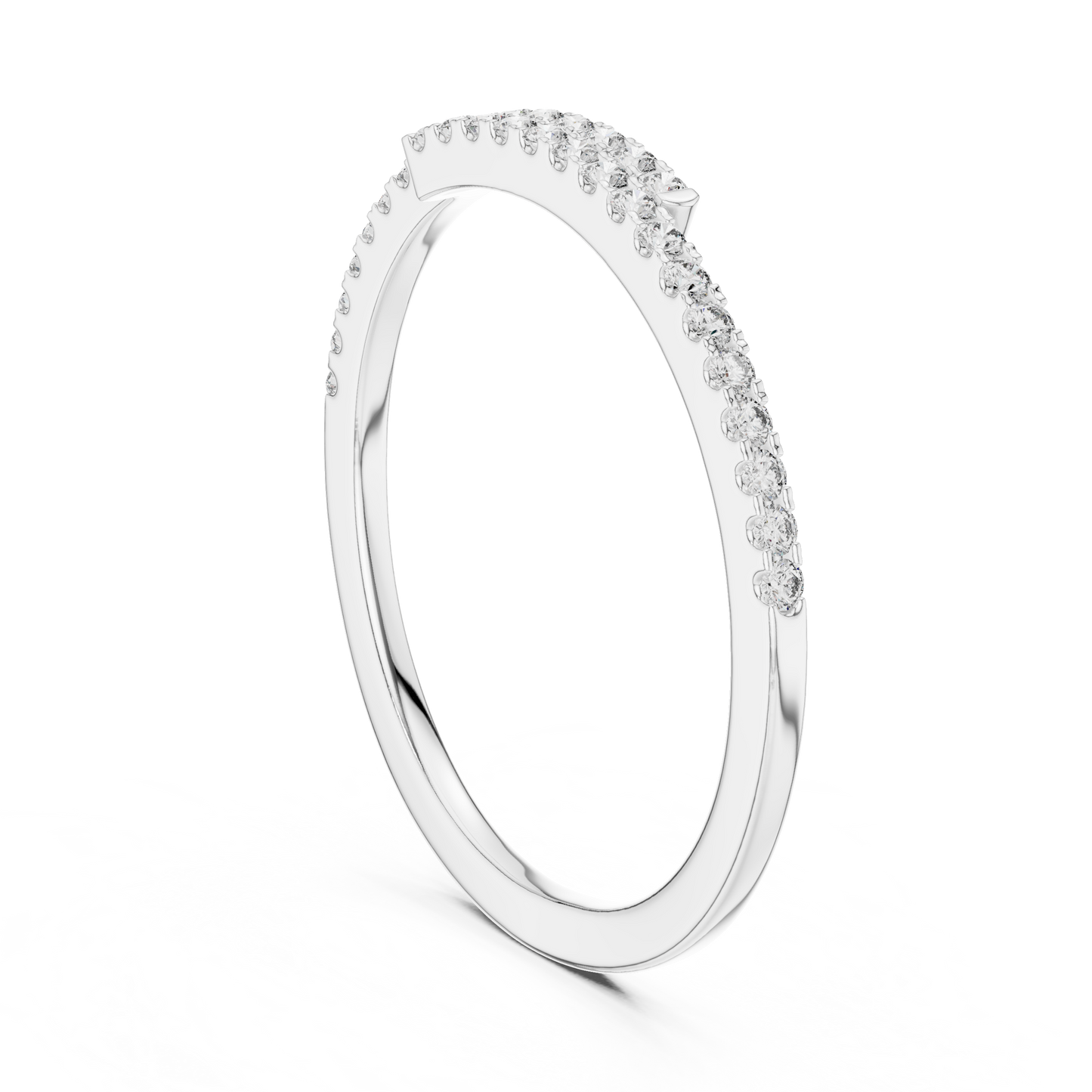 Half Eternity Round Cut Diamond Wedding Band