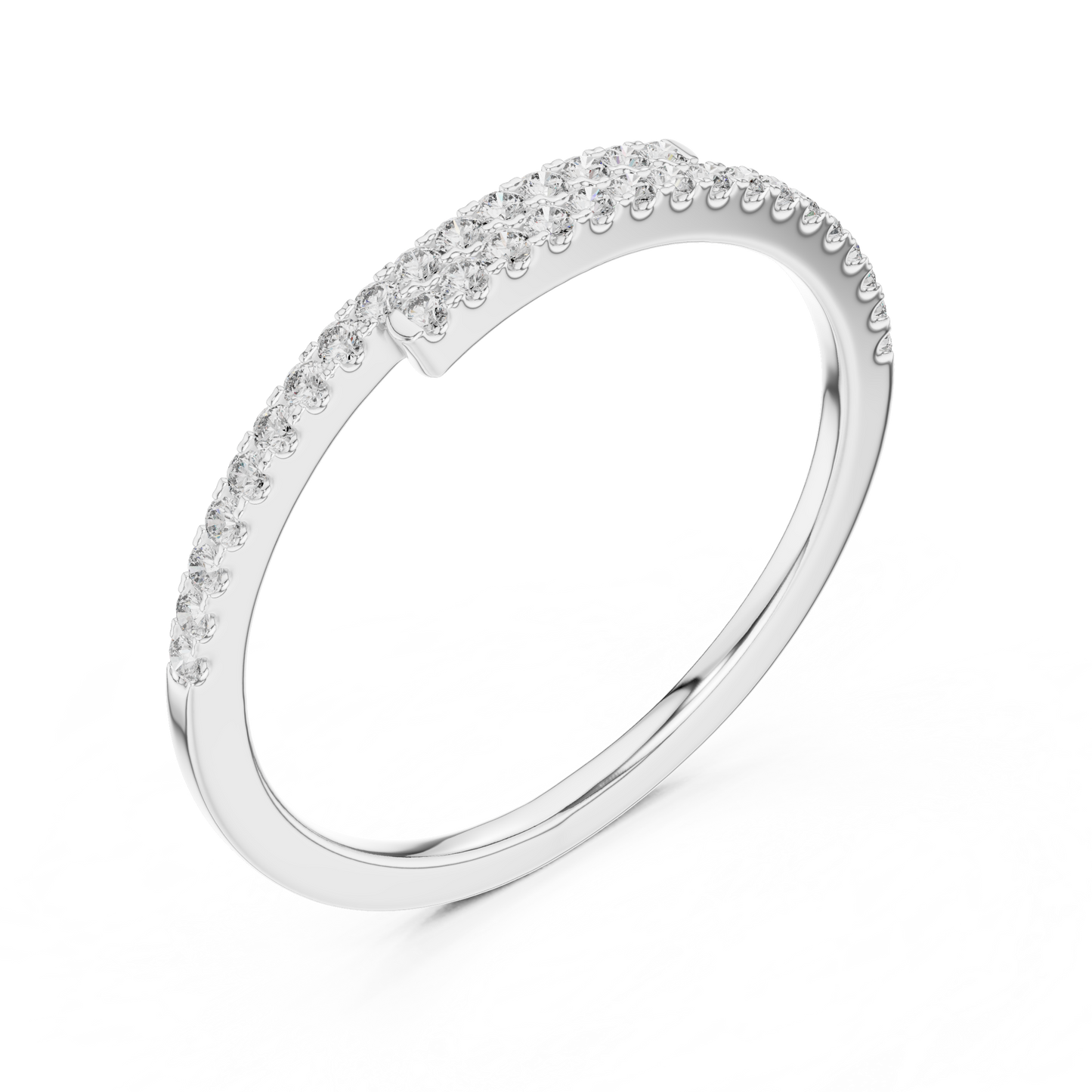 Half Eternity Round Cut Diamond Wedding Band