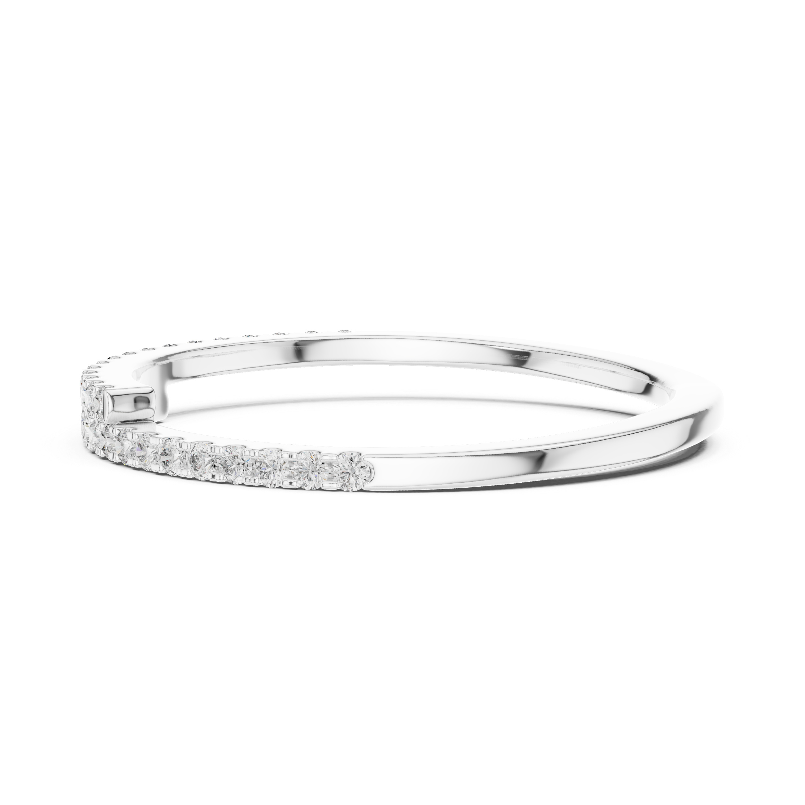 Half Eternity Round Cut Diamond Wedding Band