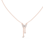 Multiple Butterfly Shape Pendant With Round Lab Diamond