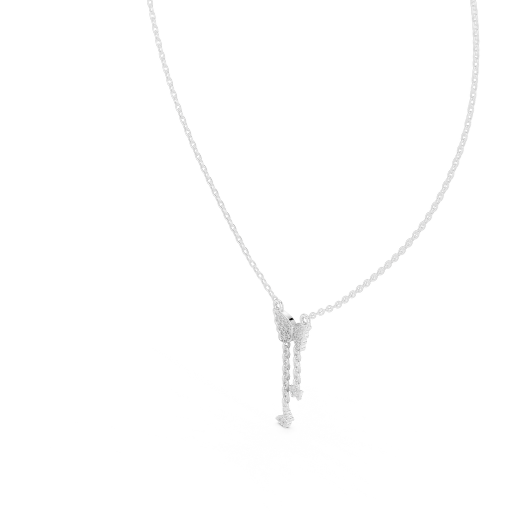 Multiple Butterfly Shape Pendant With Round Lab Diamond