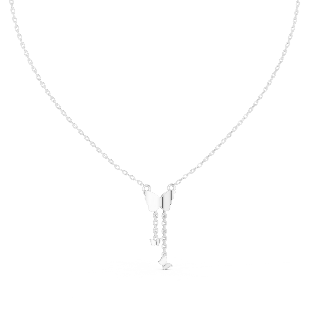 Multiple Butterfly Shape Pendant With Round Lab Diamond